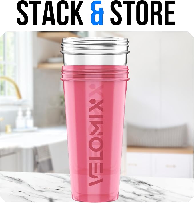 VELOMIX 2 Pack 28oz Protein Shaker Bottle, Leak Proof Shaker Cups - Image 6