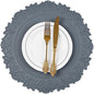 Noctiflorous Round Faux Leather 15 Inch Placemats Set of 4 Waterproof Wipeable Heat Resistant Tablemat for Dining Table Kitchen Non Slip Washable Oilproof Table Place Mat(Graphite Gray, 4)