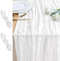 Cheesecloth Table Runner 10FT 2Pcs Ivory Boho Gauze Rustic Sheer Runners | by Xiomot