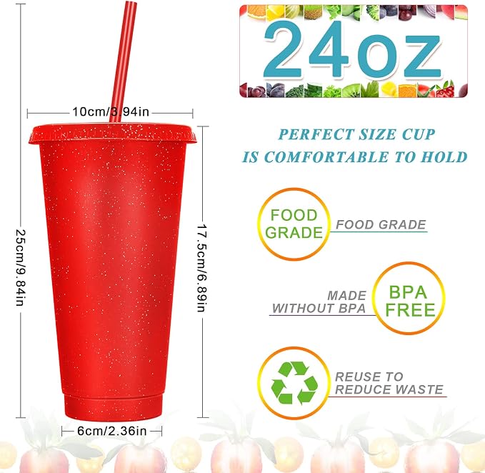 Honeydak 15 Pack Tumbler with Straw and Lid Bulk Cups - Image 4