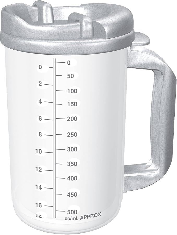 Drinking Mug, 20 oz. Clear Cup/Granite Lid Plastic Reusable, TM-20 by Ensure
