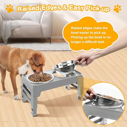COMESOON Elevated Dog Bowls for Small Medium Dogs, 3 Height Adjustable Raised - Image 5