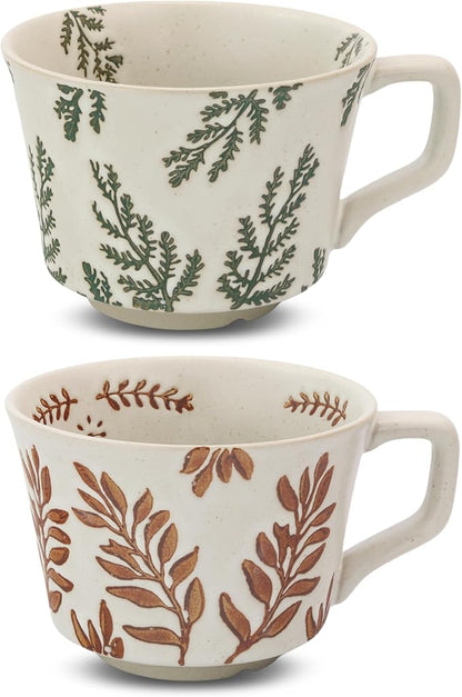 11 oz Ceramic Coffee Mug, Stoneware Teacup by LINVIA