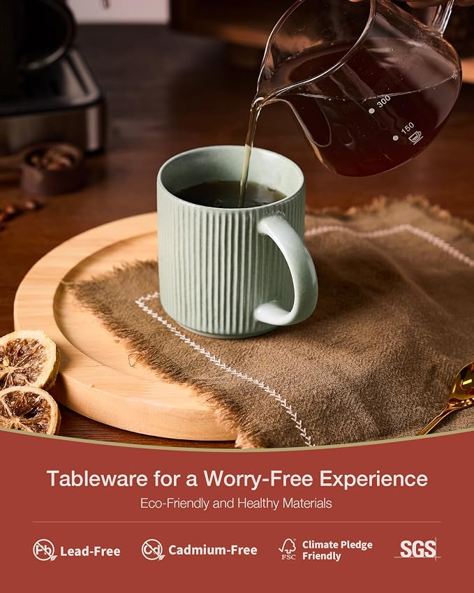 famiware Coffee Mug Set for 4, Star 12 oz Catering Mugs Cup Set - Image 2