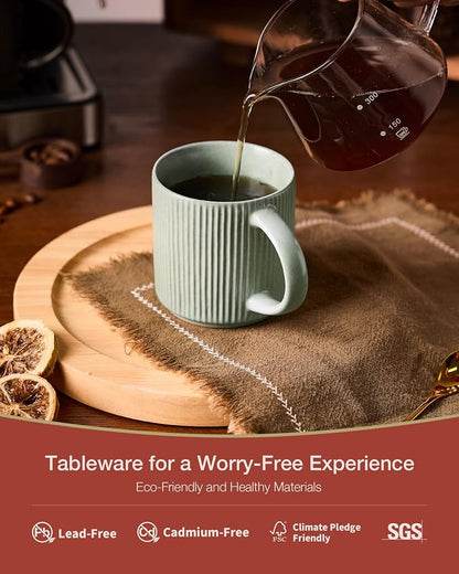 famiware Coffee Mug Set for 6, Star 12 oz Catering Mugs Cup Set - Image 2