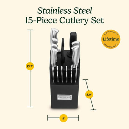 Cuisinart 15-Piece Stainless Steel Hollow Handle Block Set, C77SS-15PK | - Image 5