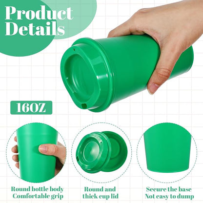 14 Reusable Cups with Lids, 16 oz Travel Coffee Cups, Bulk Coffee Cup - Image 3