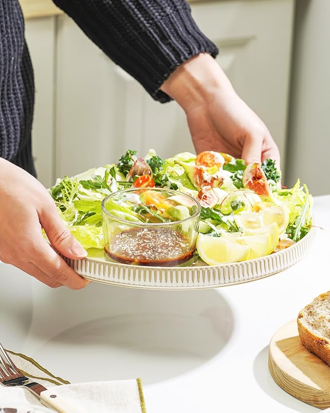getstar 10.5” Ceramic Dinner Plates, Microwave & Dishwasher Safe, Salad Pasta - Image 7
