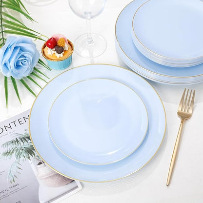 PULOTE 100PCS Blue Plastic Plates - Image 7