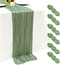 6Pack Sage Green Cheesecloth Table Runner 17x108inch Sheer Table Runner | Sage by Seveups