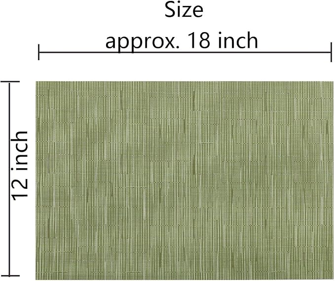 SHACOS Placemats Set of 6 Woven Vinyl Place Mats - Image 2