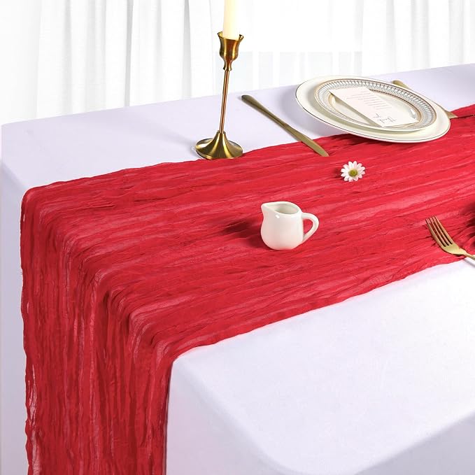 12 Pack Red Cheesecloth Table Runner 10Ft Gauze Cheese Cloth Table Runner - Image 4