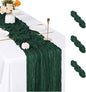 3 Pack Emerald Green Cheesecloth Table Runner, 17 x 108 inch, Semi Sheer Boho by ACSUIT