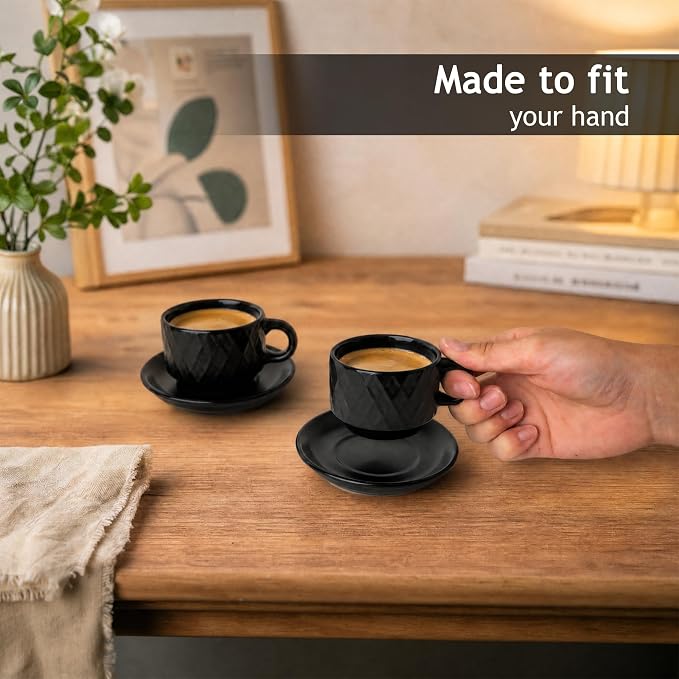 MIAMIO - Espresso Cups Set, Ceramic - Modern Home Set | Ceramic espresso cups - Image 7