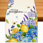 Summer Lemon Table Runner Blue Hydrangeas Burlap Table Runners by BEAUTYROMANCEFORYOURLIFE