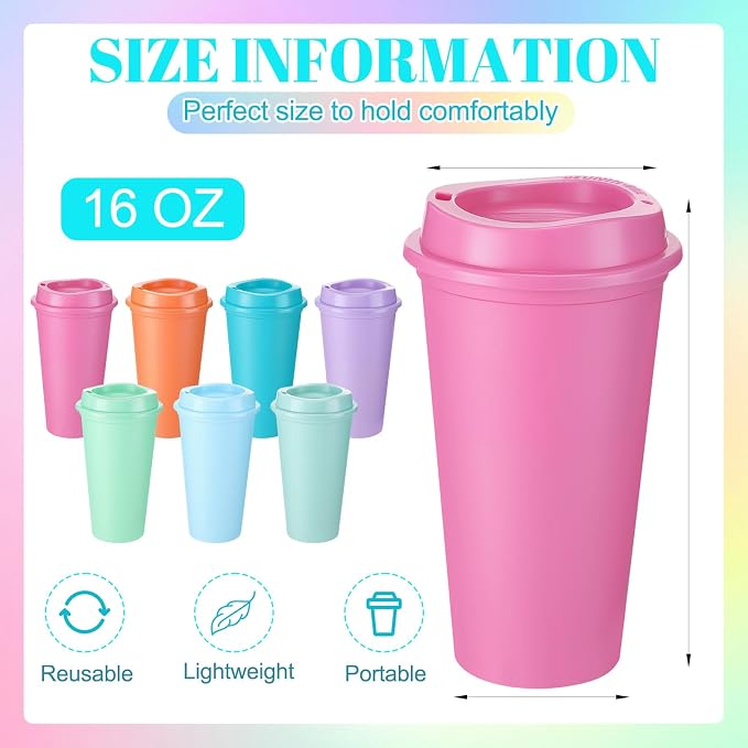 Honeydak 45 Pack 16 oz Reusable Coffee Cups - Image 3