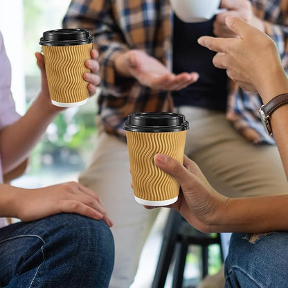 SIUQ 12 oz Coffee Cups-90 Pack Disposable Coffee Cups - Image 5