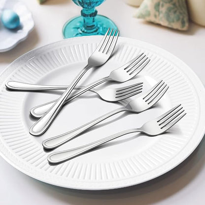 Salad Forks Set of 12, E-far 6.7 Inch Stainless Steel Dessert Forks - Image 3