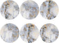 White Gray Gold Marble Coasters Set of 6 Coasters by Unknown