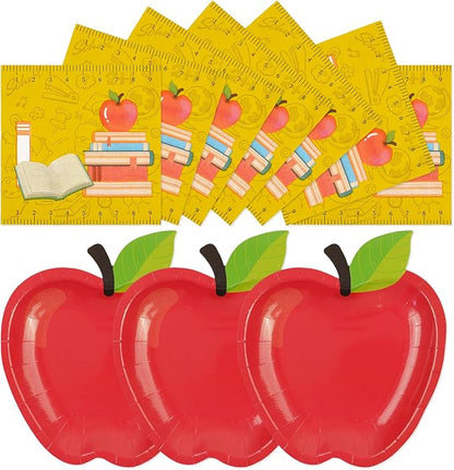 40 PCS Back to School Apple Paper Plates and Napkins Decorations, First Day of by Unknown