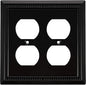 Henne Bery Sunken Pearls Heavy Duty Decorative Wall Plate Switch Plate Outlet Cover (Double Duplex, Matte Black)