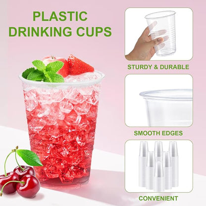 Lamosi 500 Count 9 oz Clear Plastic Cups, Disposable Cold Drinking Cups | - Image 3