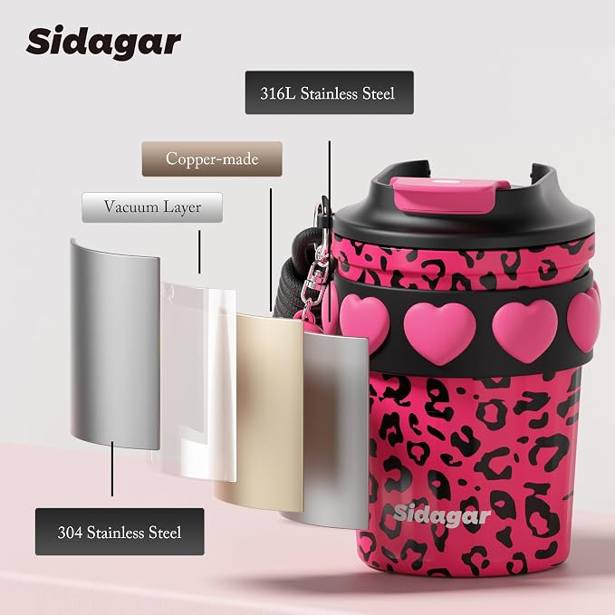 SDGA+ 12 oz Travel Coffee Mug Spill Proof Leak Proof, Stainless Steel Thermal - Image 7