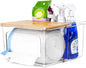 Trash Bag Dispenser Holder, 2-in-1 Under Sink Organizer with Clear Acrylic Box & Bamboo Lid, Holds Large Rolls up to 100 Count, Garbage Bags Storage Container for Kitchen, Pantry, Laundry Room