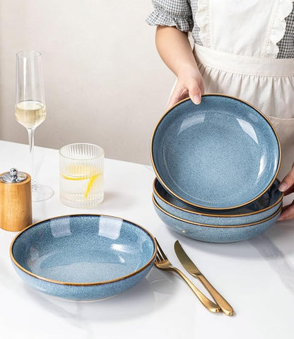 AmorArc 8.5'' Large Ceramic Pasta Bowls, 36oz Stoneware Pasta Serving Bowls Set - Image 6