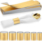 Christmas Napkin Rings Set of 50, 2 Colors in 1, Reusable Adjustable Napkin Bands for Holiday Parties, Wedding, Thanksgiving Table Decor, Waterproof Tear-Proof (Brushed Gold) Great Gift Idea