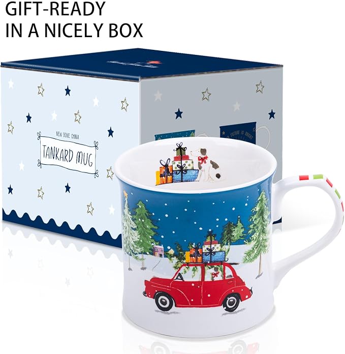 12 oz Christmas Car Coffee Mug, Festive New Bone China Mug - Image 4