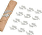 12pcs Silver Leaves Napkin Rings Set of 12, Leaf Shaped Metal Cloth Napkin by SHUOGUO