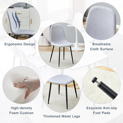 Extendable Dining Table Set for 4, 55'' to 78.8'' Rectangular Thickened Sintered Stone Kitchen Table with 4 Upholstered Chairs, Modern Space Saving 5-Piece Dinner Table Set