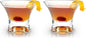 Viski Heavy Base Stemless Manhattan Glasses Set of 2 - Premium Crystal Cocktail Glass, Stemless Martini Glasses, Cocktail Glass Gift Set, 7 oz