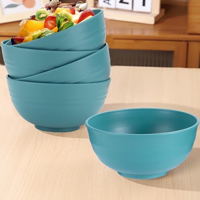 Unbreakable Wheat Straw Cereal Bowls Set of 4, 24 OZ Microwave and Dishwasher - Image 4