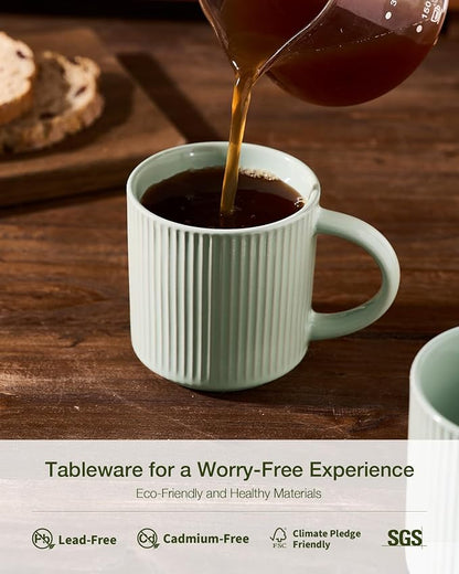 famiware Coffee Mug Set for 4, Star 12 oz Catering Mugs Cup Set - Image 8