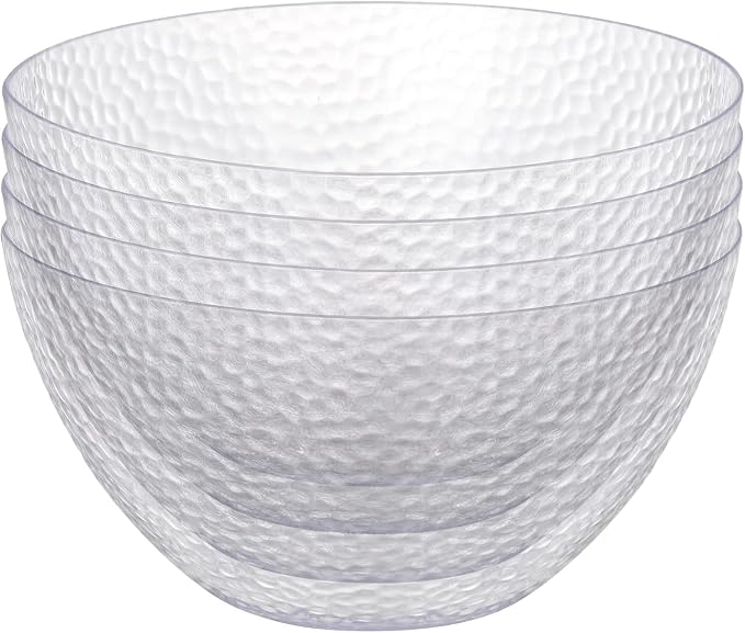 4 Pack Clear Plastic Serving Bowls, 135 OZ Large Round Plastic Bowls, 10 Inch - Image 4