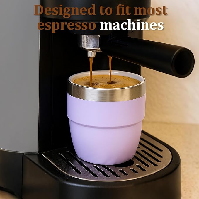 Zenbo 4 oz Espresso/Coffee Cups, Ceramic-Lined Double Wall Vacuum Insulated - Image 2
