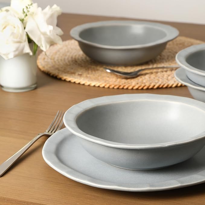 Stone Lain Oasis Stoneware Bowl Dish Set, 4-Piece Pasta Bowls - Image 7
