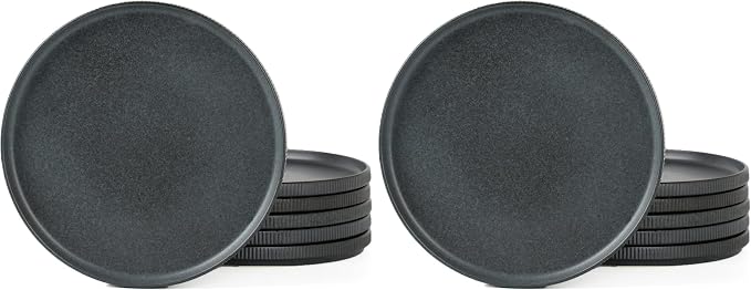 famiware Star Salad Plates for 6, 8 inches Plate Set, Stoneware Dinnerware by Famiware