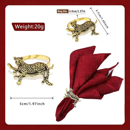 Gold Leopard Napkin Rings Set of 12 Fall Safari Napkin Rings - Image 7