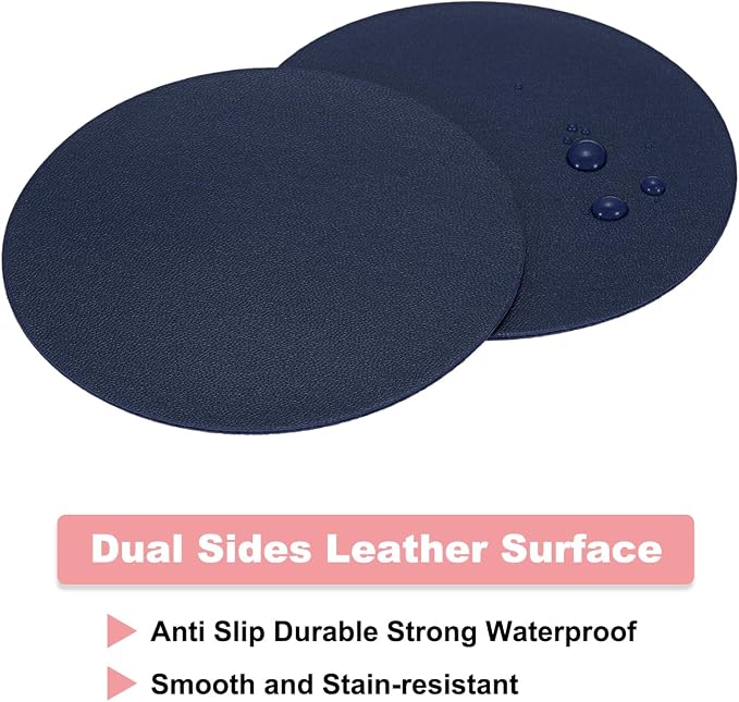 uxcell Round Drink Coasters Set of 6 Dual Sided Non-Slip Non-Stick Waterproof - Image 3