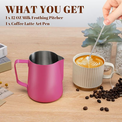 Amrules Milk Frothing Pitcher, 12 oz Milk Frother Cup - Image 3