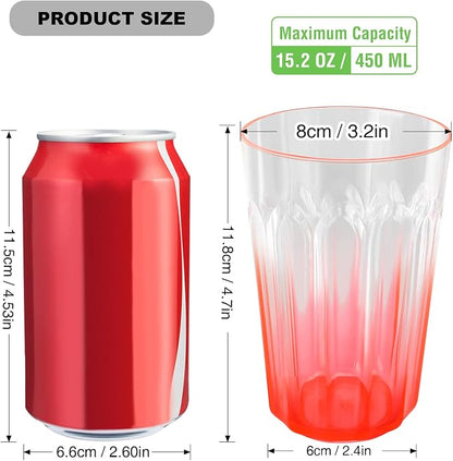 Plastic Drinking Glasses Set of 8，15oz Plastic Cups Reusable Tumblers | Water - Image 8