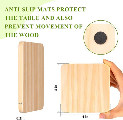 46Pcs Unfinished Wood Coasters-4" Unfinished Natural Wood Slices - Image 2