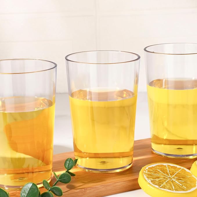 Meanplan 24 Pack Plastic Reusable Drinking Glasses Restaurant Grade 8 oz - Image 4
