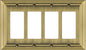 Metal Wall Plate for Electrical Outlets, Decorative Antique Brass Switch Plates Outlet Cover, Light Switch Cover Plate, 4-Gang Wall Plates (Quad Decorator, 1 Pack)