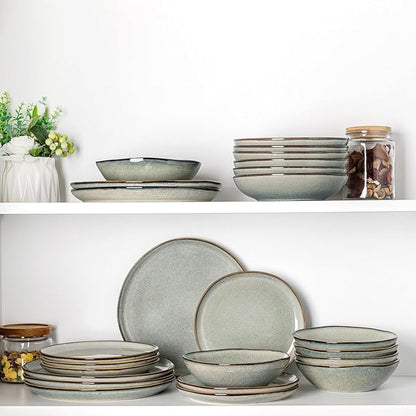 AmorArc Ceramic Cereal Bowls Set of 6, 24 oz Handmade Stoneware Bowls Set for Cereal Soup Salad, Stylish Kitchen bowls for Meal, Dishwasher & Microwave Safe