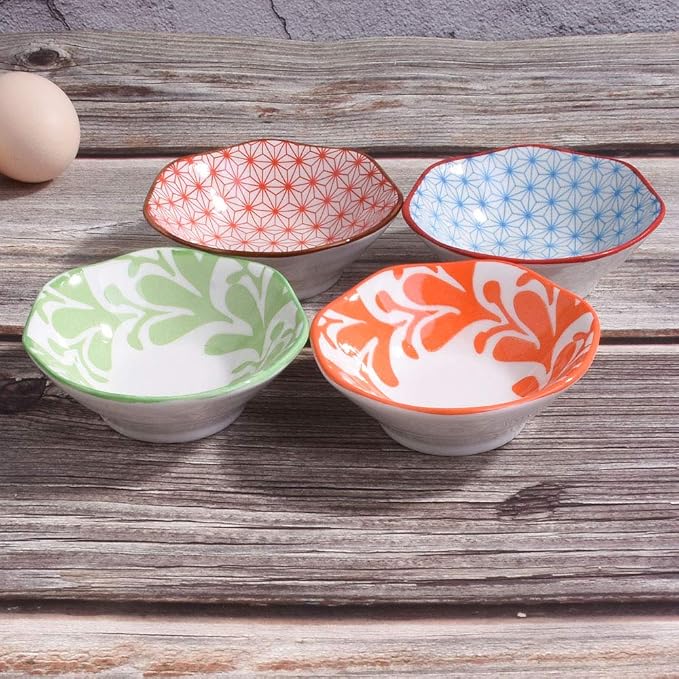 Ceramic Dipping Bowls Set of 4, 10.5cm Small Sauce Dishes, Nordic Style - Image 6