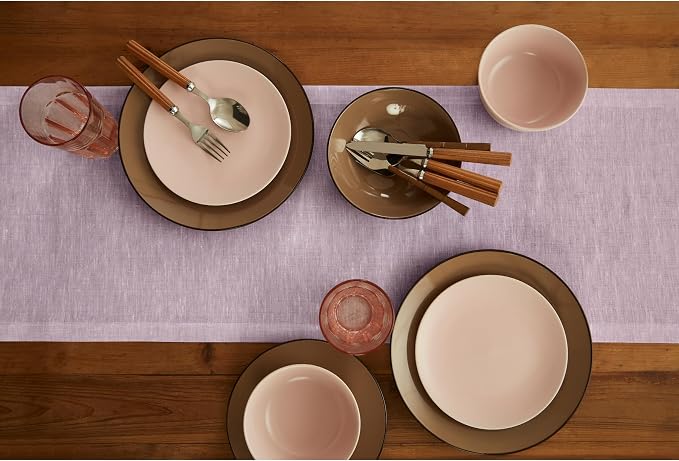 Solino Home 100% Pure Linen Table Runner Lavender, Athena 14 x 120 in Long | - Image 3